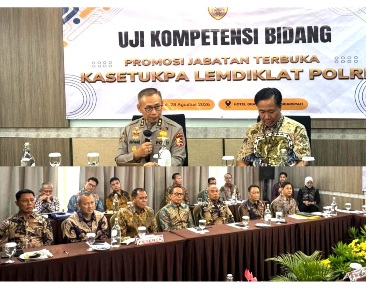 Sejumlah Perwira Seleksi Terbuka dan Uji Kompetensi Jabatan Kasetukpa Lemdiklat Polri