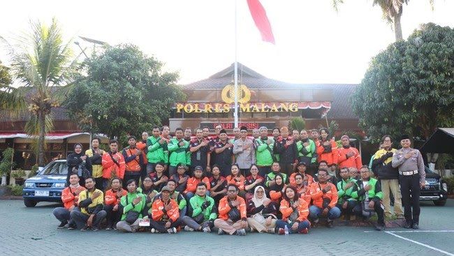 Rangkul Puluhan Driver Ojol, Polres Malang Perkuat Kolaborasi Jaga Kamtibmas