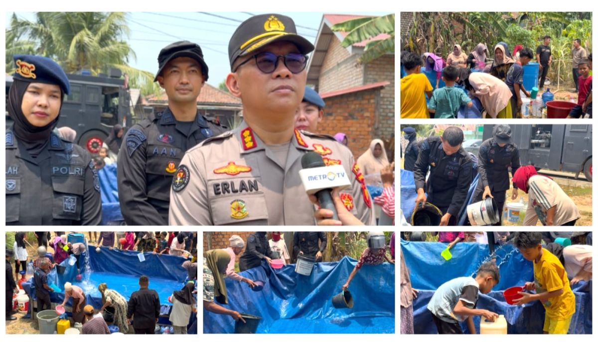 Bantu Salurkan Air Bersih, Brimob Polda Jambi Buktikan Kepedulian Warga Terdampak Kekeringan