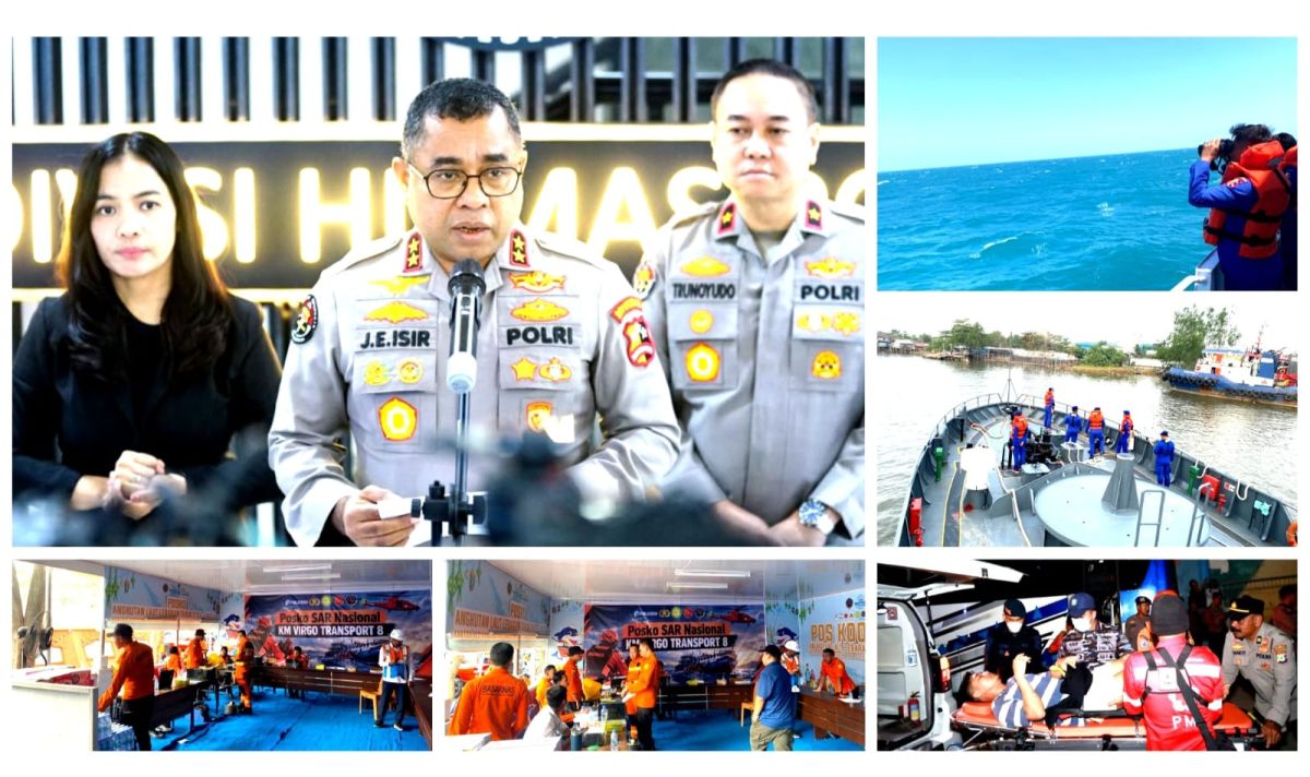 "Optimalkan Pencarian KM Virgo" Polri Kerahkan Kapal dan Helikopter serta Tim DVI